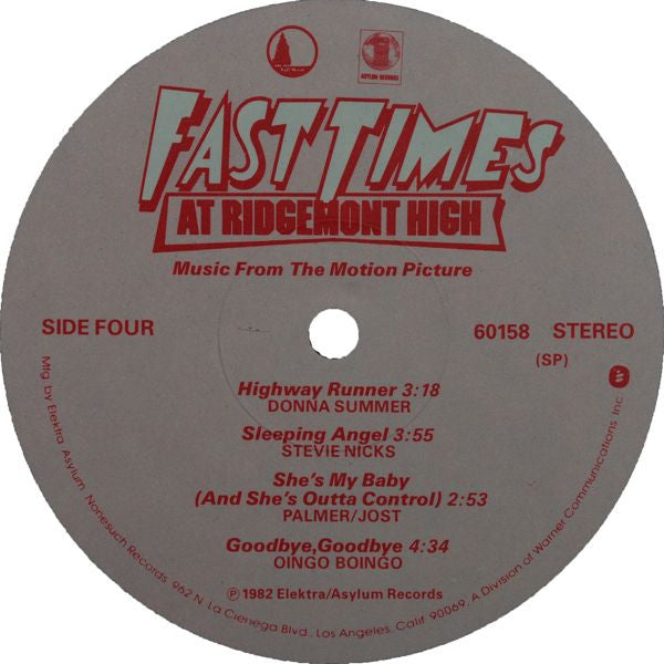 Fast Times At Ridgemont High • Music From The Motion Picture