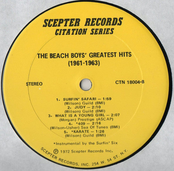 The Best Of The Beach Boys - The Beach Boys' Greatest Hits (1961-1963)