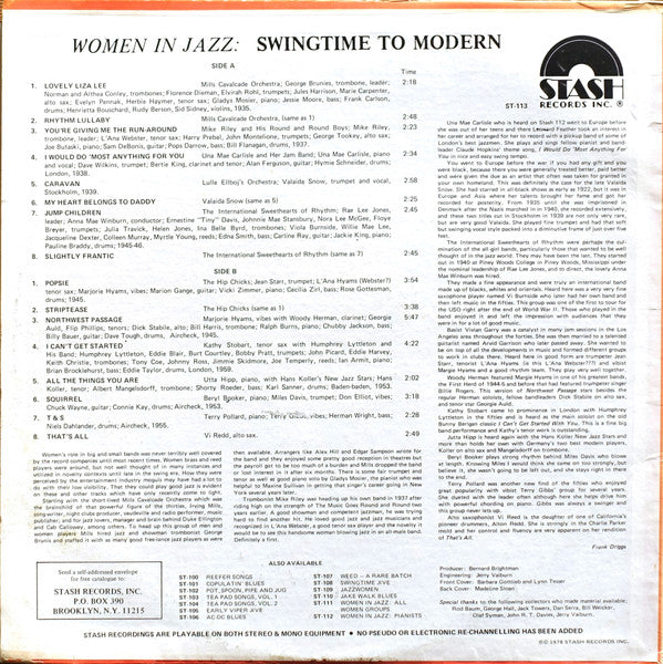 Women In Jazz: Swingtime To Modern Volume 3