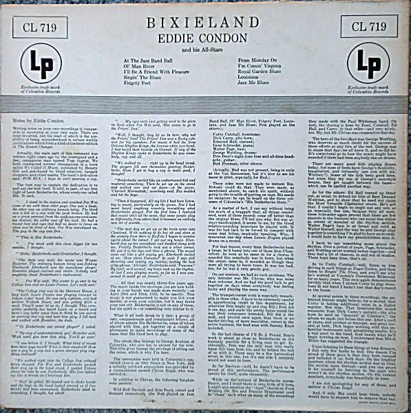 Release: Bixieland-Vinyl-Canada-1955-CL 719-4813717