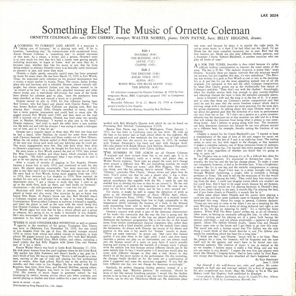 Something Else! The Music Of Ornette Coleman