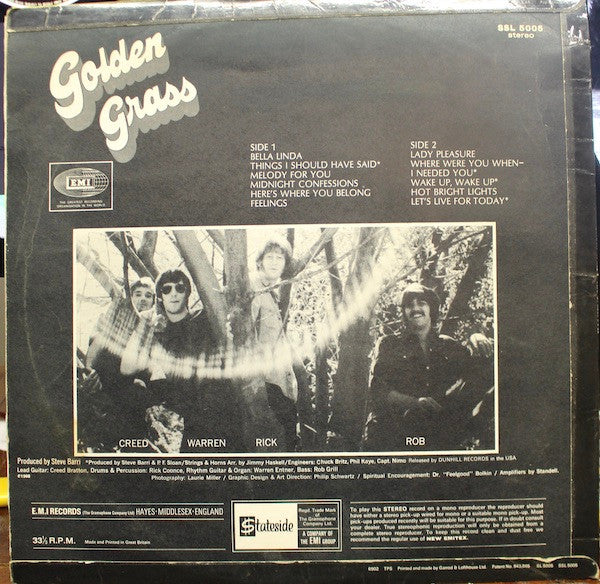 Release: Golden Grass: Their Greatest Hits-Vinyl-UK-1968-SL 5005, SSL 5005, SSL. 5005-3149743