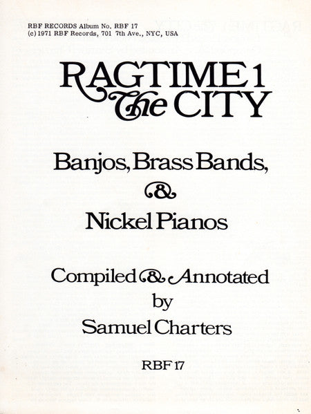 Ragtime 1: The City