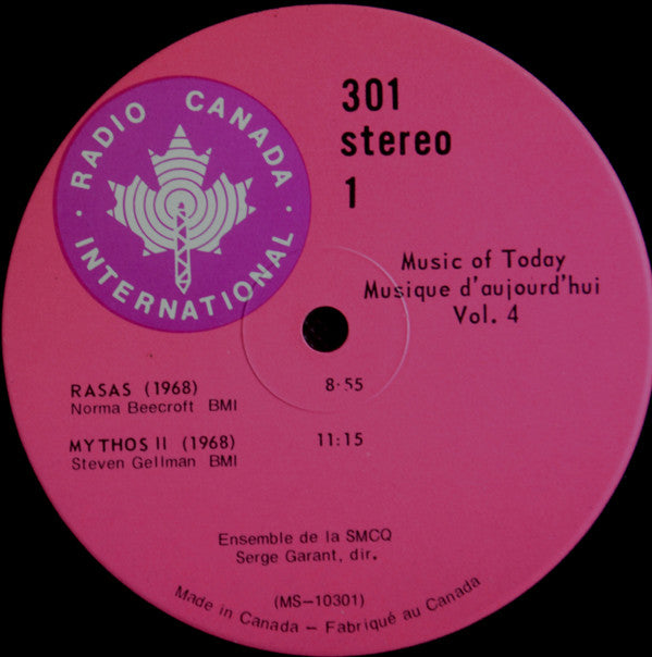 Music of today = Musique d'aujourd'hui