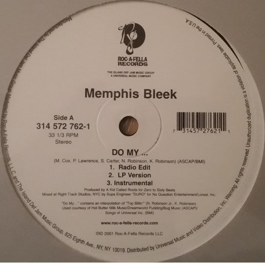 Master Release: Do My... / I Get High by Memphis Bleek