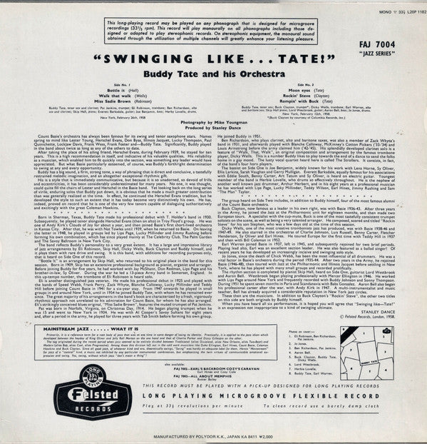 Release: Swinging Like Tate-Vinyl-Japan-1984-L20P 1182-6515301