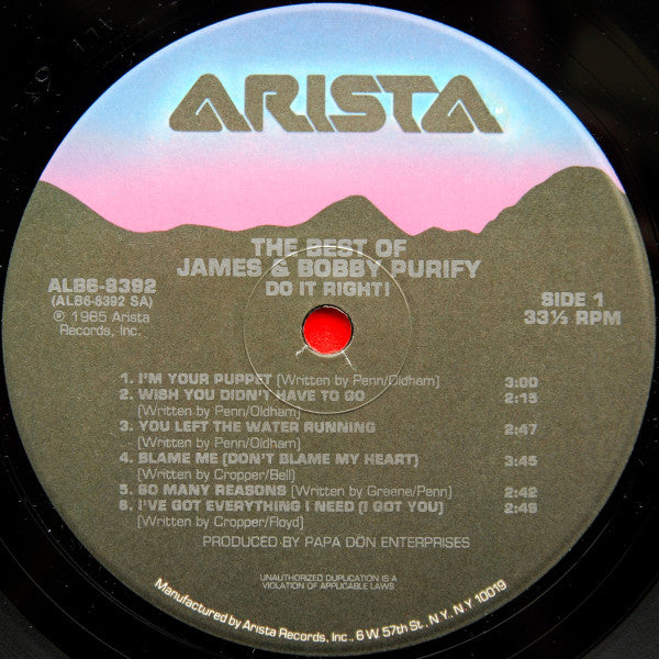 The Best Of James & Bobby Purify. Do It Right!