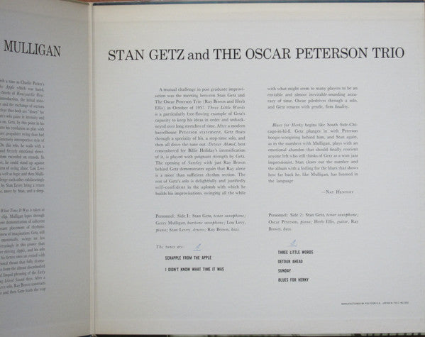 Stan Getz And Gerry Mulligan / Stan Getz And The Oscar Peterson Trio