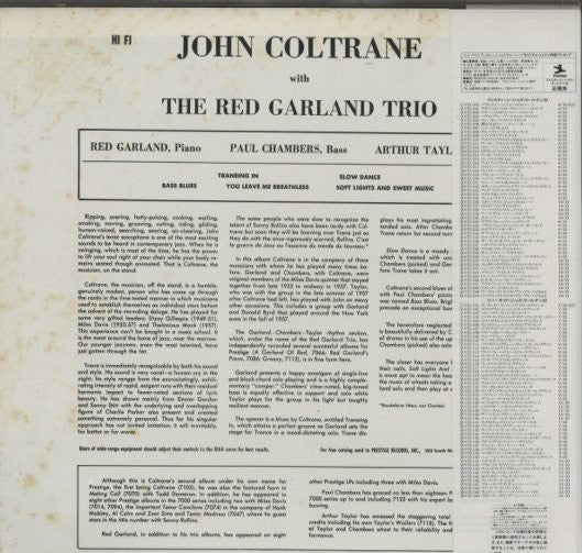 Master Release: John Coltrane With The Red Garland Trio by John Coltrane