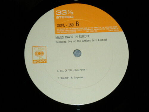 Miles Davis In Europe