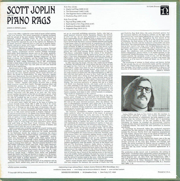 Release: Piano Rags By Scott Joplin-Vinyl-US-None-H-71248-9150658