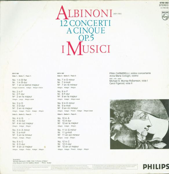 Master Release: 12 Concerti A Cinque Op.5 by Tomaso Albinoni