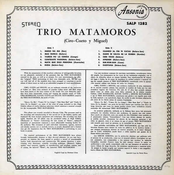 Release: Trio Matamoros Vol. 2-Vinyl-US-None-SALP 1282-3929888