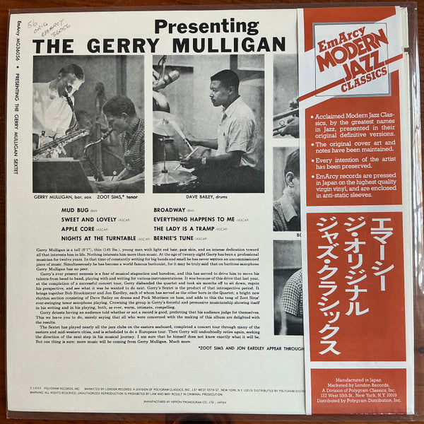 Presenting The Gerry Mulligan Sextet