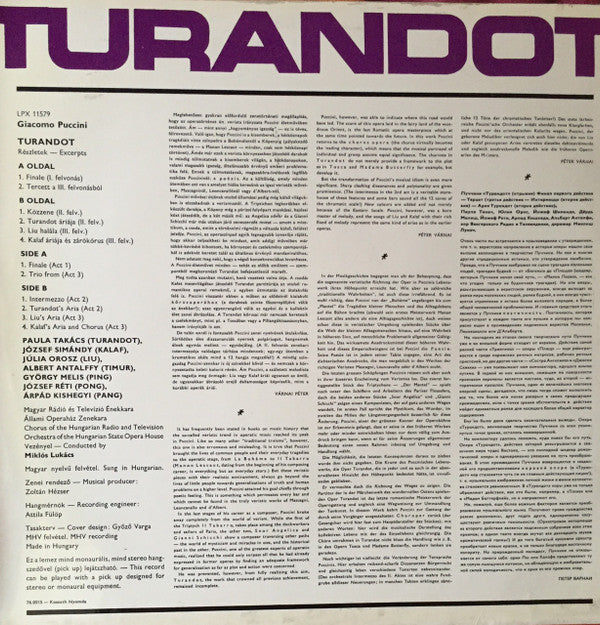 Master Release: Turandot Excerpts by Giacomo Puccini