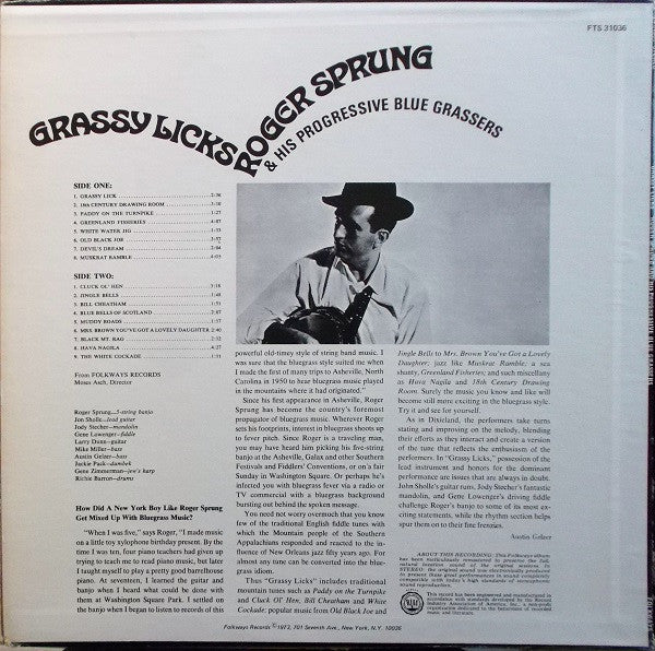 Master Release: Grassy Licks by Roger Sprung And His Progressive Bluegrassers