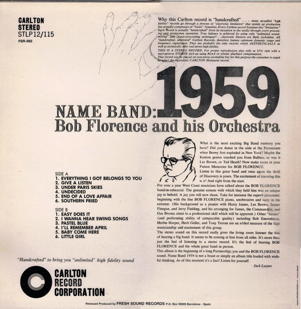 Release: Name Band: 1959-Vinyl-Spain-1988-FSR 662-4377176