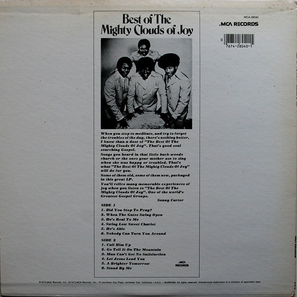 Master Release: Best Of The Mighty Clouds Of Joy by The Mighty Clouds Of Joy