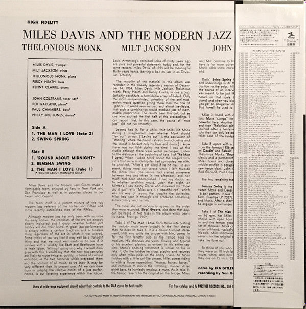 Miles Davis And The Modern Jazz Giants