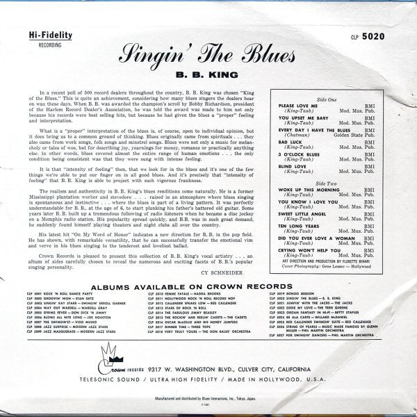 Master Release: Singin' The Blues by B.B. King