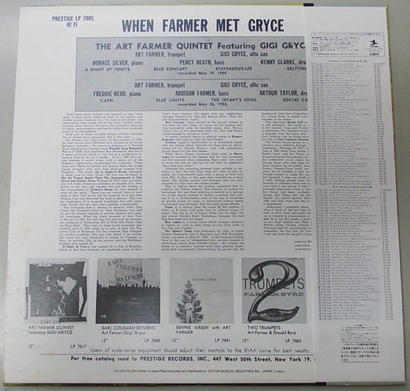 Release: When Farmer Met Gryce-Vinyl-Japan-1984-VIJ-230-6434457