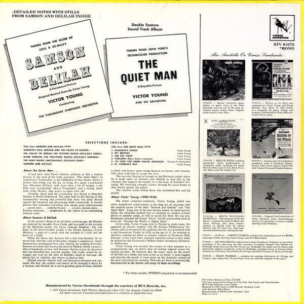 Master Release: Samson And Delilah / The Quiet Man (Double Feature Sound Track Album) by Victor Young