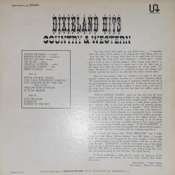 Master Release: Dixieland Hits Country & Western by Leonard Gaskin Dixielanders