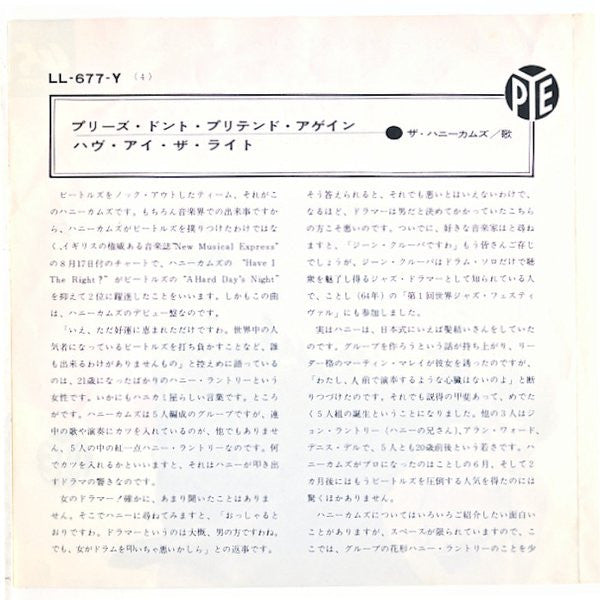 Please Don't Pretend Again / Have I The Right ?