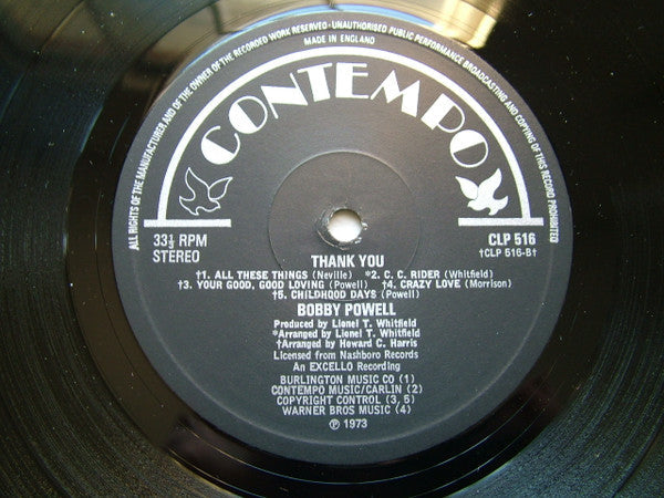 Master Release: Thank You by Bobby Powell