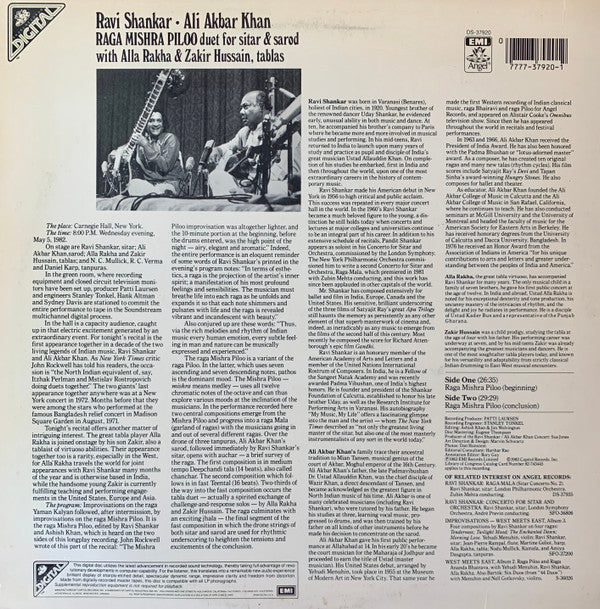 Release: Raga Mishra Piloo (Duet For Sitar & Sarod)-Vinyl-US-1983-DS-37920-7194412