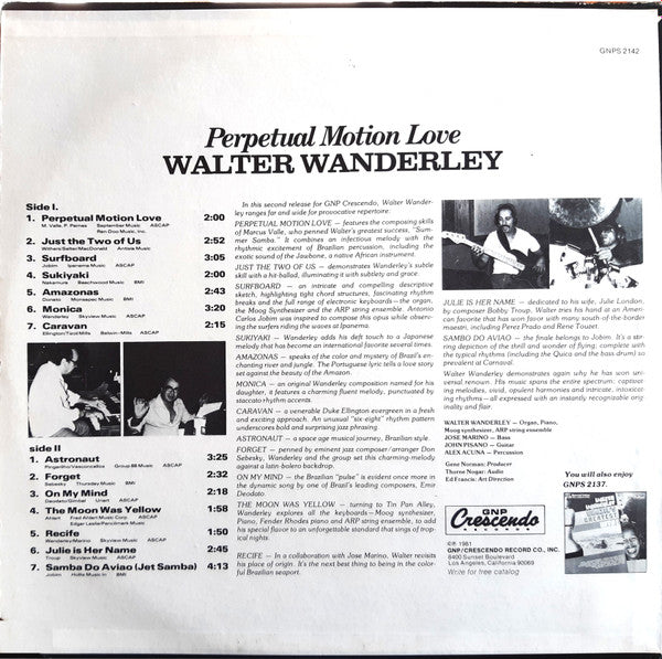 Master Release: Perpetual Motion Love by Walter Wanderley