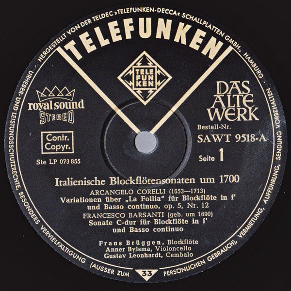 Italienische Blockflötensonaten Um 1700