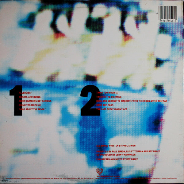 Release: Hearts And Bones-Vinyl-US-1983-9 23942-1, 1-23942-7294764