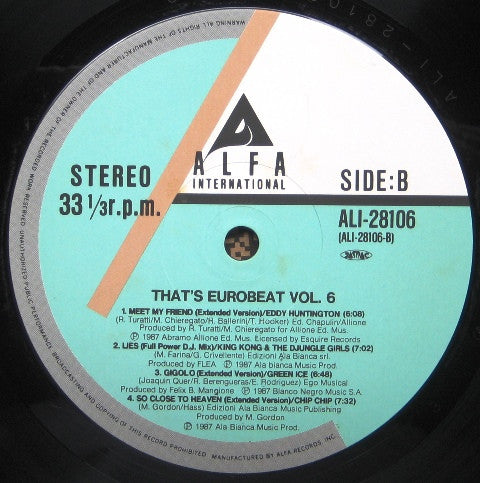 That's Eurobeat Vol. 6