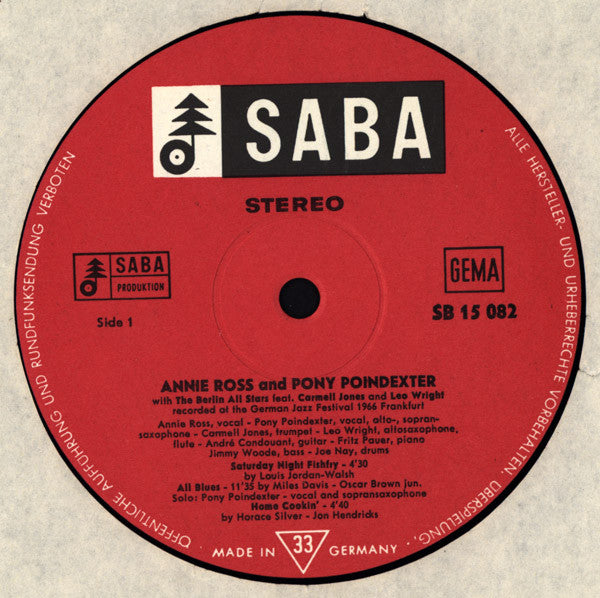 Recorded At The Tenth German Jazz Festival In Frankfurt