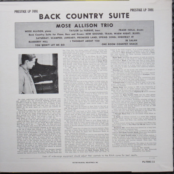 Back Country Suite For Piano, Bass And Drums