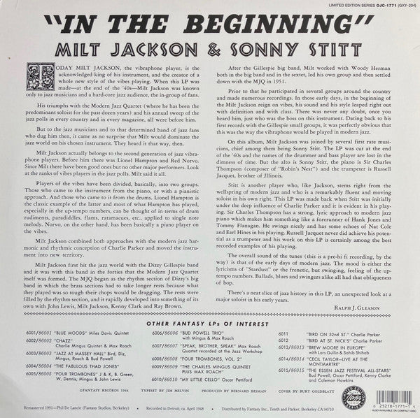 Master Release: In The Beginning by Milt Jackson