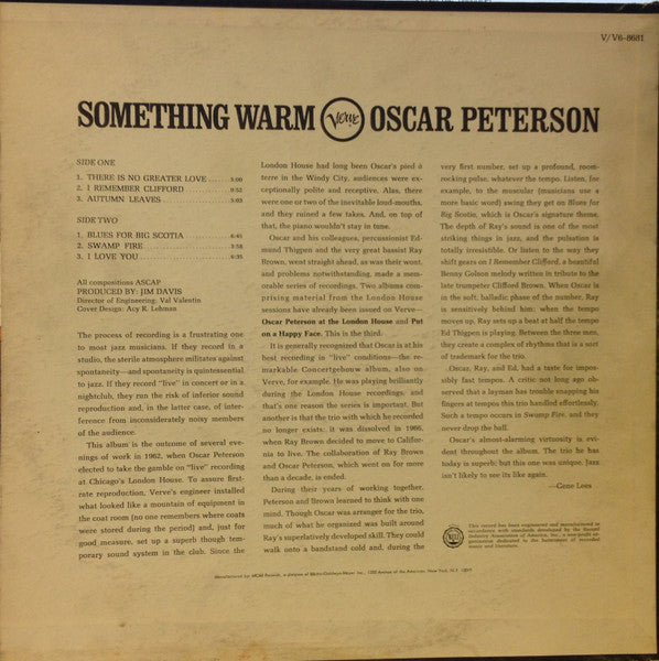 Release: Something Warm-Vinyl-US-1967-V6-8681, V6/8681-2325994