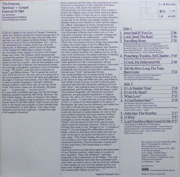 The Famous Spiritual + Gospel Festival 1965