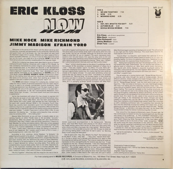 Master Release: Now by Eric Kloss
