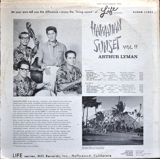 Release: Hawaiian Sunset Vol II-Vinyl-US-1965-L1025, L-1025, L 1025-4165920