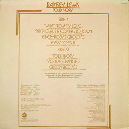 Release: Solid Ivory-Vinyl-US-1974-CA 50058-1635783