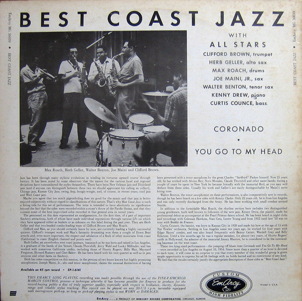 Release: Best Coast Jazz-Vinyl-US-None-MG-36039, MG 36039-3415653