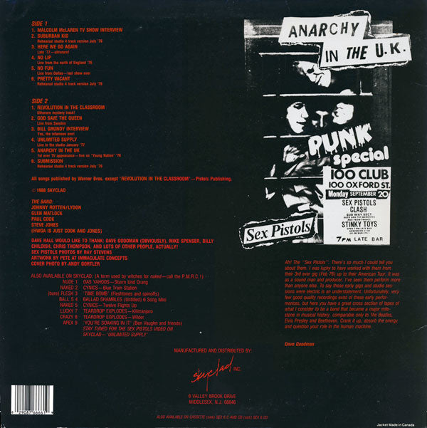 Release: We've Cum For Your Children (Wanted: The Goodman Tapes)-Vinyl-US-1988-(sick) SEX 6-1669496