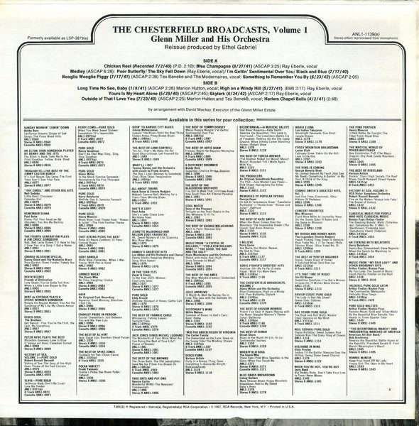 Release: The Chesterfield Broadcasts, Volume 1-Vinyl-US-1975-ANL1-1139(e), ANL1-1139-2218861