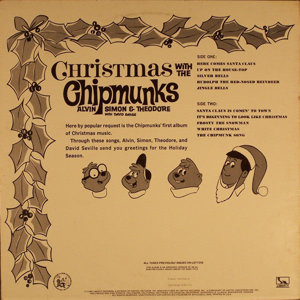 Release: Christmas With The Chipmunks-Vinyl-US-1980-LM-1071-2177685