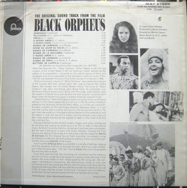 Master Release: The Original Sound Track Of The Movie Black Orpheus (Orfeu Negro) by Antonio Carlos Jobim