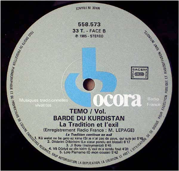 Barde Du Kurdistan / La Tradition Et L'Exil