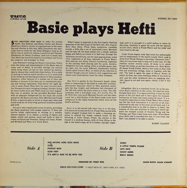Release: Basie Plays Hefti-Vinyl-US-1974-ES 12003-2283543