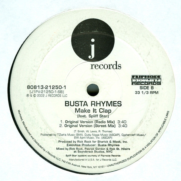 Master Release: Make It Clap by Busta Rhymes